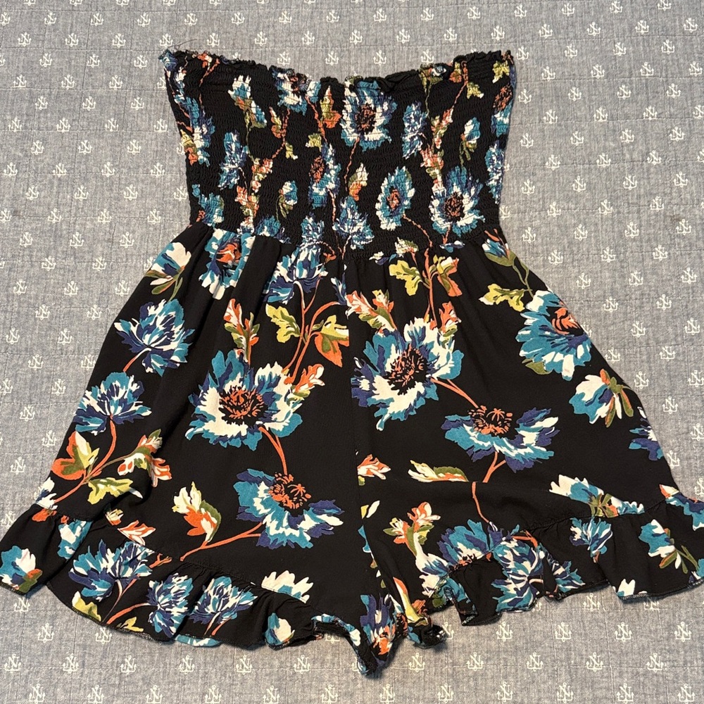 Floral Strapless Romper